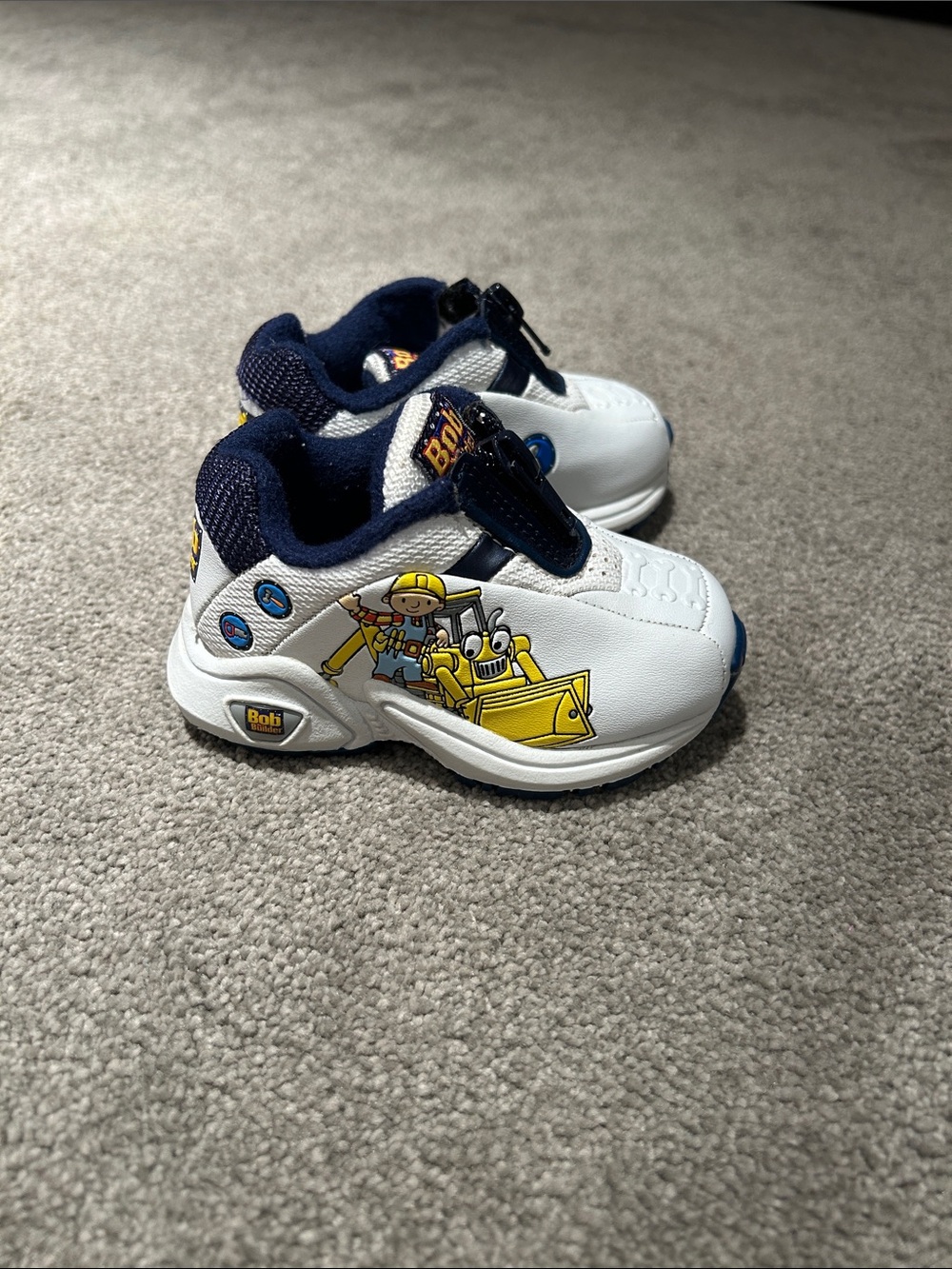 Vintage Bob the Builder Slip-On Sneakers with Yellow Graphic